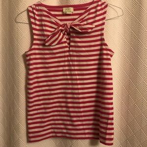 EUC Kate Spade Sleeveless Pink Striped Bow Top SzS